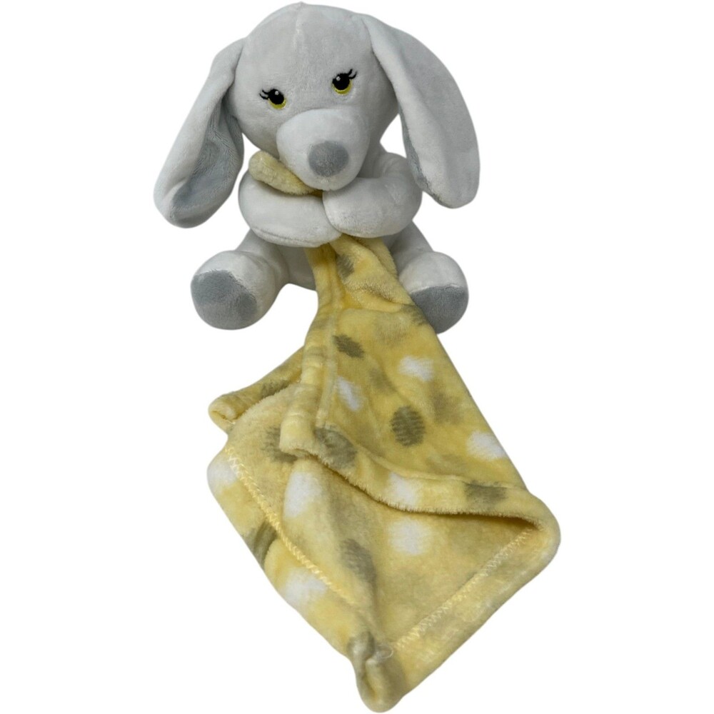 Little Beginnings Bunny Rabbit Lovey Yellow Polka Dot Baby Security Blanket 11"
